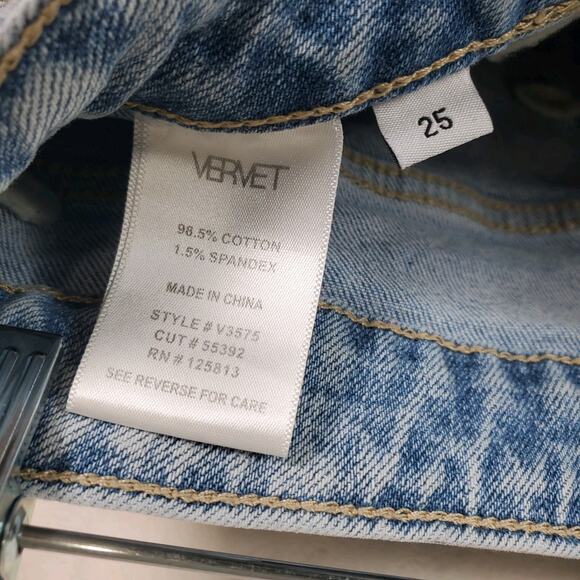 VERVET CITY LIGHTS BARREL JEANS Sz 25 Raw Hem High Rise Wide Leg Taper Stretch - Picture 16 of 16